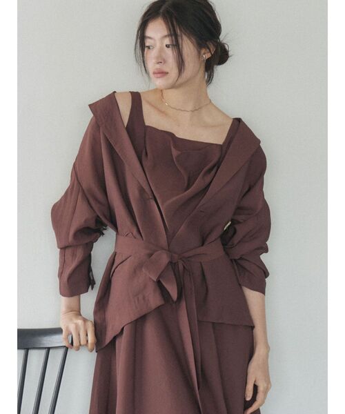 LAGUNAMOON(ラグナムーン)の「バックリボンフレアシアーワンピース 【夏服】(ワンピース・レディース・アイボリー/ブラウン・SMALL/MEDIUM)」の22枚目の写真