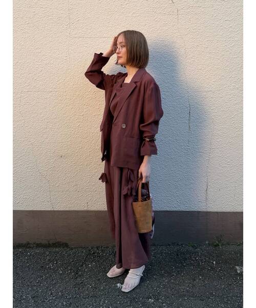 LAGUNAMOON(ラグナムーン)の「バックリボンフレアシアーワンピース 【夏服】(ワンピース・レディース・アイボリー/ブラウン・SMALL/MEDIUM)」の3枚目の写真
