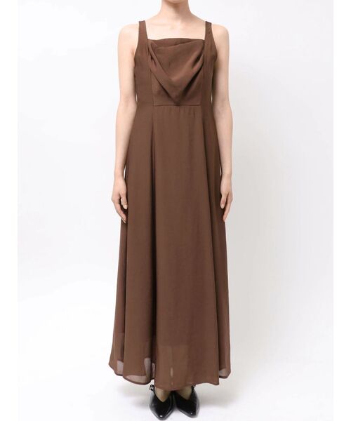LAGUNAMOON(ラグナムーン)の「バックリボンフレアシアーワンピース 【夏服】(ワンピース・レディース・アイボリー/ブラウン・SMALL/MEDIUM)」の7枚目の写真