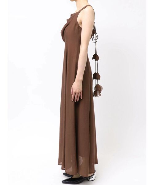 LAGUNAMOON(ラグナムーン)の「バックリボンフレアシアーワンピース 【夏服】(ワンピース・レディース・アイボリー/ブラウン・SMALL/MEDIUM)」の8枚目の写真