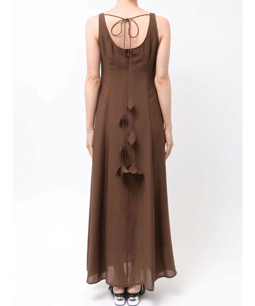 LAGUNAMOON(ラグナムーン)の「バックリボンフレアシアーワンピース 【夏服】(ワンピース・レディース・アイボリー/ブラウン・SMALL/MEDIUM)」の9枚目の写真