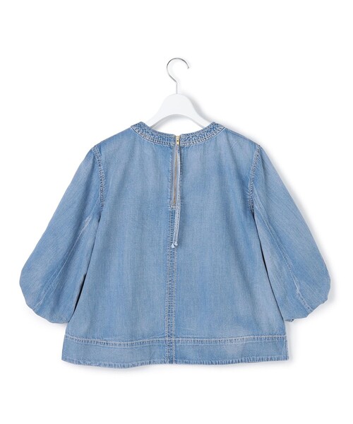 J.PRESS YORK STREET(ジェイプレスヨークストリート)の「【WOMEN】ライトダンガリー ツイストスリーブ ブラウス(シャツ/ブラウス・レディース・ダルブルー系/ネイビー系・F)」の3枚目の写真