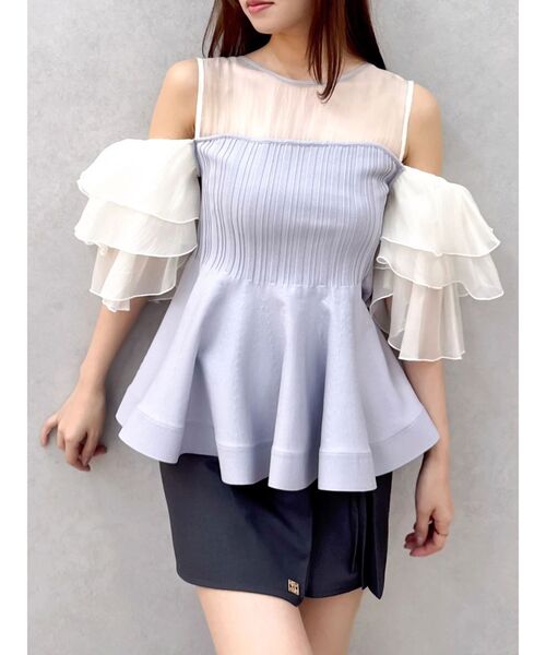 dazzlin(ダズリン)の「ビスチェライクチュニック(その他トップス・レディース・パープル/その他1/オフホワイト・FREE)」の1枚目の写真
