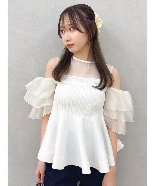 dazzlin(ダズリン)の「ビスチェライクチュニック(その他トップス・レディース・パープル/その他1/オフホワイト・FREE)」の2枚目の写真