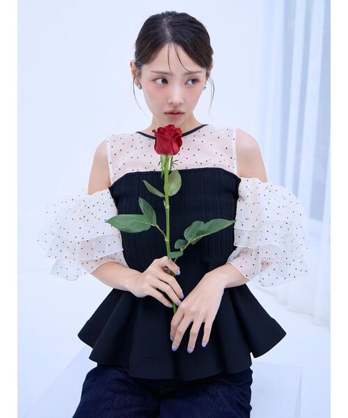 dazzlin(ダズリン)の「ビスチェライクチュニック(その他トップス・レディース・パープル/その他1/オフホワイト・FREE)」の4枚目の写真