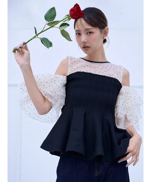 dazzlin(ダズリン)の「ビスチェライクチュニック(その他トップス・レディース・パープル/その他1/オフホワイト・FREE)」の5枚目の写真