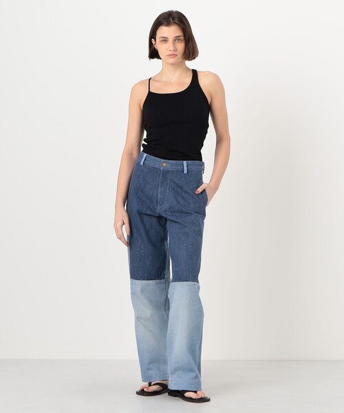 HAKUJI（ハクジ）の「HAKUJI  コットン アシンメトリータンクトップ（タンクトップ・レディース・ブラック/ホワイト・FREE）」の3枚目の写真