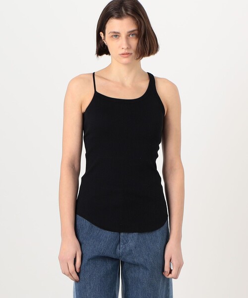 HAKUJI（ハクジ）の「HAKUJI  コットン アシンメトリータンクトップ（タンクトップ・レディース・ブラック/ホワイト・FREE）」の4枚目の写真