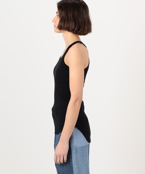 HAKUJI（ハクジ）の「HAKUJI  コットン アシンメトリータンクトップ（タンクトップ・レディース・ブラック/ホワイト・FREE）」の5枚目の写真