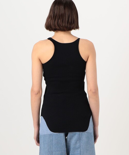 HAKUJI（ハクジ）の「HAKUJI  コットン アシンメトリータンクトップ（タンクトップ・レディース・ブラック/ホワイト・FREE）」の6枚目の写真