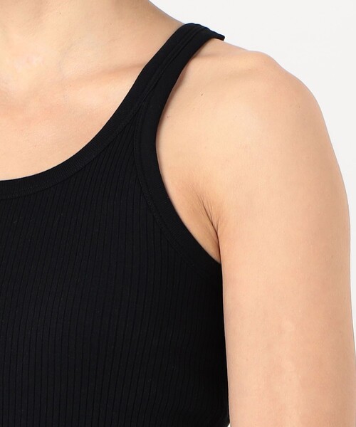 HAKUJI（ハクジ）の「HAKUJI  コットン アシンメトリータンクトップ（タンクトップ・レディース・ブラック/ホワイト・FREE）」の9枚目の写真