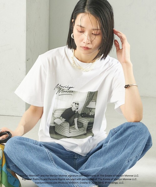 GOOD ROCK SPEED（グッドロックスピード）の「【SHIPS別注】Marilyn Monroe / フォト TEE（Tシャツ/カットソー・レディース・ベージュ/ホワイト/ブラック/ホワイト系・ONE SIZE）」の8枚目の写真