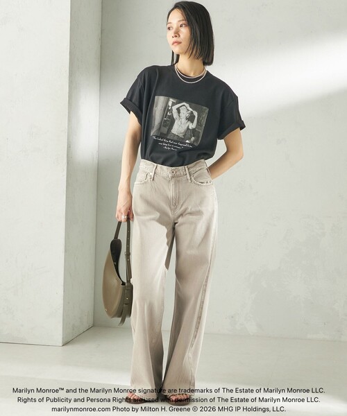 GOOD ROCK SPEED（グッドロックスピード）の「【SHIPS別注】Marilyn Monroe / フォト TEE（Tシャツ/カットソー・レディース・ベージュ/ホワイト/ブラック/ホワイト系・ONE SIZE）」の9枚目の写真