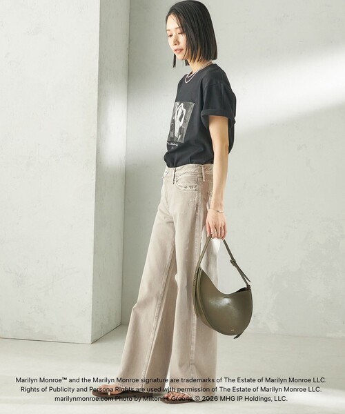 GOOD ROCK SPEED（グッドロックスピード）の「【SHIPS別注】Marilyn Monroe / フォト TEE（Tシャツ/カットソー・レディース・ベージュ/ホワイト/ブラック/ホワイト系・ONE SIZE）」の10枚目の写真