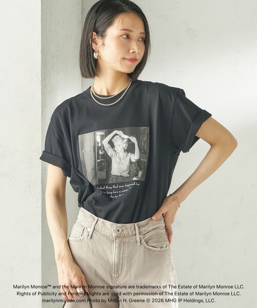 GOOD ROCK SPEED（グッドロックスピード）の「【SHIPS別注】Marilyn Monroe / フォト TEE（Tシャツ/カットソー・レディース・ベージュ/ホワイト/ブラック/ホワイト系・ONE SIZE）」の13枚目の写真