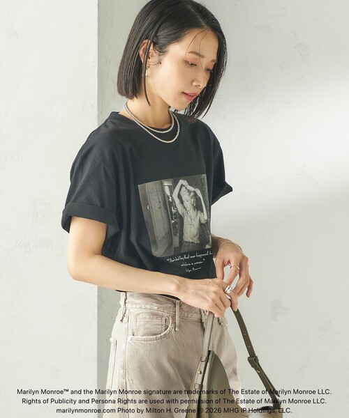 GOOD ROCK SPEED（グッドロックスピード）の「【SHIPS別注】Marilyn Monroe / フォト TEE（Tシャツ/カットソー・レディース・ベージュ/ホワイト/ブラック/ホワイト系・ONE SIZE）」の15枚目の写真