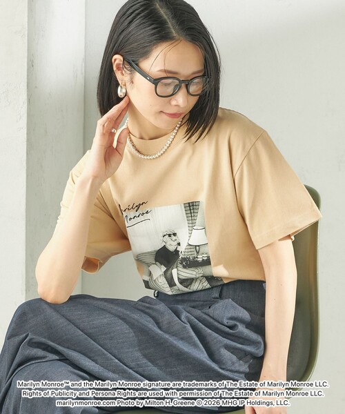 GOOD ROCK SPEED(グッドロックスピード)の「【SHIPS別注】Marilyn Monroe / フォト TEE(Tシャツ/カットソー・レディース・ベージュ/ホワイト/ブラック/ホワイト系・ONE SIZE)」の17枚目の写真