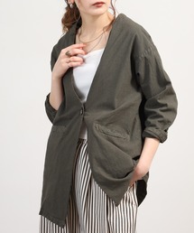 OMNES Another Edition 製品染め コットンノーカラージャケット