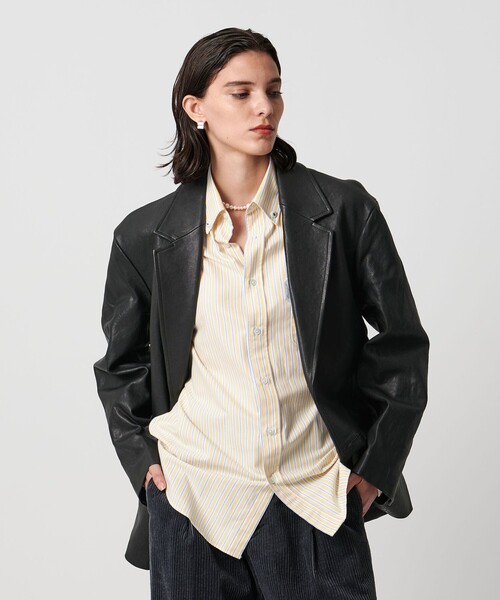 H　BEAUTY&YOUTH UNITED ARROWS（エイチビューティーアンドユースユナイテッドアローズ）の「＜H＞シープレザー テーラードジャケット（その他アウター・レディース・ブラック・M/S）」の2枚目の写真