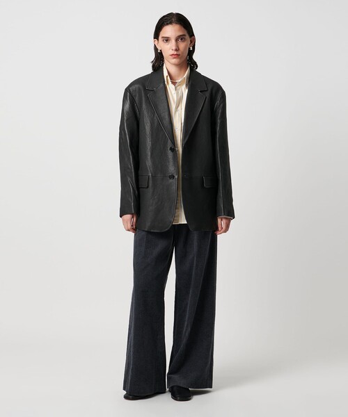 H　BEAUTY&YOUTH UNITED ARROWS（エイチビューティーアンドユースユナイテッドアローズ）の「＜H＞シープレザー テーラードジャケット（その他アウター・レディース・ブラック・M/S）」の4枚目の写真