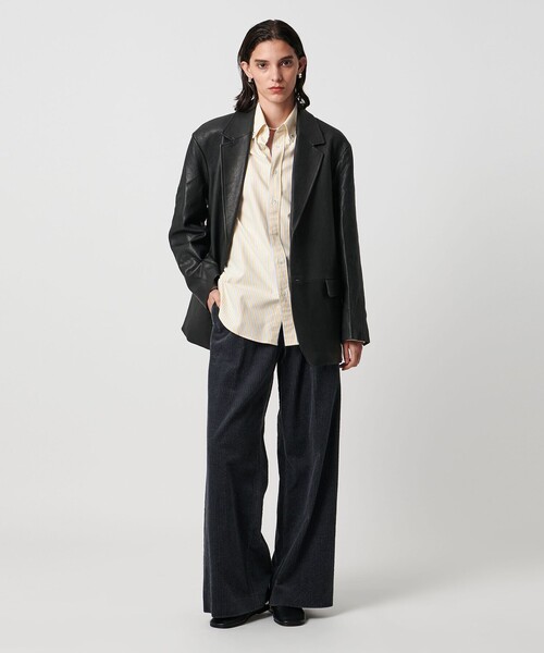 H　BEAUTY&YOUTH UNITED ARROWS（エイチビューティーアンドユースユナイテッドアローズ）の「＜H＞シープレザー テーラードジャケット（その他アウター・レディース・ブラック・M/S）」の5枚目の写真