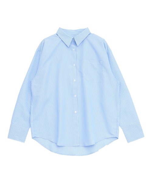 ANAP(アナップ)の「2way ストライプ オーバーサイズ シャツ(シャツ/ブラウス・レディース・クリア/ネイビー・F)」の16枚目の写真