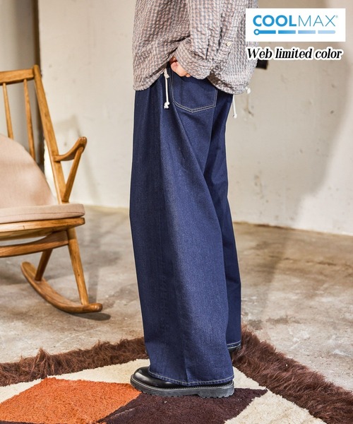 niko and...（ニコアンド）の「COOLMAX ライトエクストラワイドデニム　LIGHT EXTRA WIDE DENIM　[niko and ...JEANS]（デニムパンツ・メンズ・ブラック/ブルー/アクア/インディゴブルー/チャコール・MEDIUM/LARGE/SMALL）」の4枚目の写真