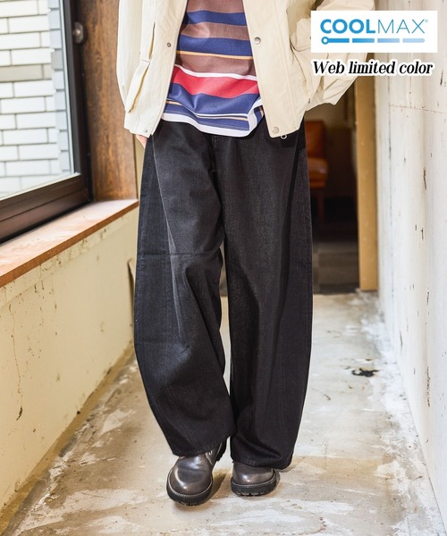 niko and...（ニコアンド）の「COOLMAX ライトエクストラワイドデニム　LIGHT EXTRA WIDE DENIM　[niko and ...JEANS]（デニムパンツ・メンズ・ブラック/ブルー/アクア/インディゴブルー/チャコール・MEDIUM/LARGE/SMALL）」の2枚目の写真