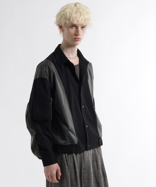 HARE（ハレ）の「【SET UP対応】FUSION CRAFT MA-1ドッキングシャツ(HARE)（シャツ/ブラウス・メンズ・ネイビー/ブラック・FREE）」の9枚目の写真