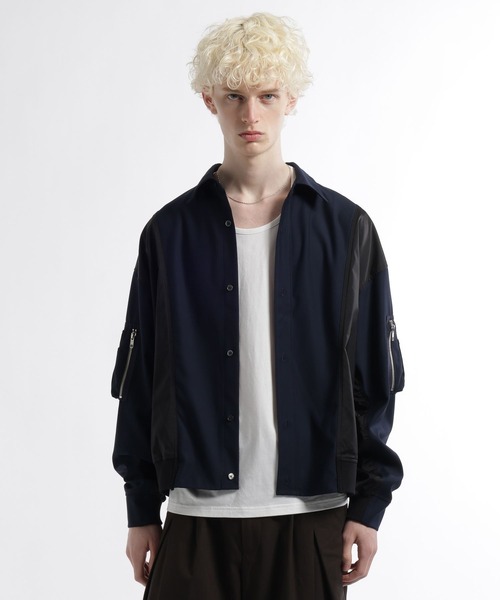 HARE（ハレ）の「【SET UP対応】FUSION CRAFT MA-1ドッキングシャツ(HARE)（シャツ/ブラウス・メンズ・ネイビー/ブラック・FREE）」の14枚目の写真