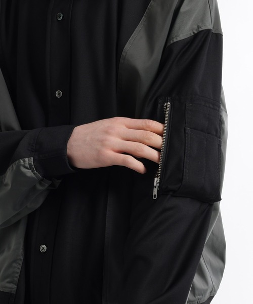 HARE（ハレ）の「【SET UP対応】FUSION CRAFT MA-1ドッキングシャツ(HARE)（シャツ/ブラウス・メンズ・ネイビー/ブラック・FREE）」の5枚目の写真