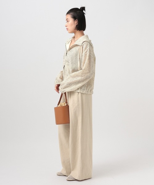 BAYFLOW（ベイフロー）の「[初夏まで着られる]メッシュパーカーブルゾン（ブルゾン・レディース・ブラック/オフホワイト・FREE）」の18枚目の写真