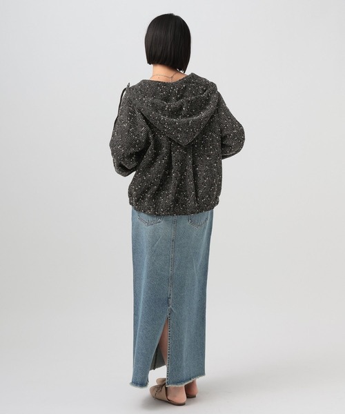 BAYFLOW（ベイフロー）の「[初夏まで着られる]メッシュパーカーブルゾン（ブルゾン・レディース・ブラック/オフホワイト・FREE）」の14枚目の写真