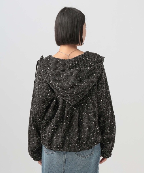 BAYFLOW（ベイフロー）の「[初夏まで着られる]メッシュパーカーブルゾン（ブルゾン・レディース・ブラック/オフホワイト・FREE）」の11枚目の写真