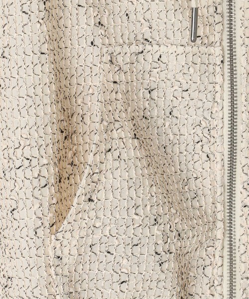 BAYFLOW（ベイフロー）の「[初夏まで着られる]メッシュパーカーブルゾン（ブルゾン・レディース・ブラック/オフホワイト・FREE）」の9枚目の写真