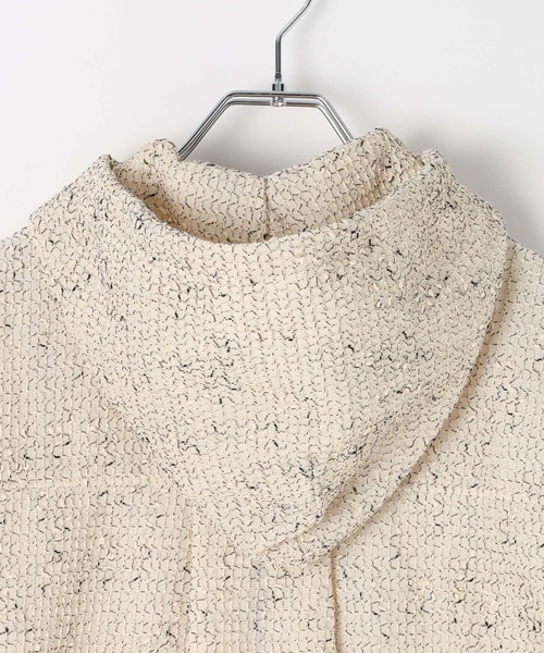 BAYFLOW（ベイフロー）の「[初夏まで着られる]メッシュパーカーブルゾン（ブルゾン・レディース・ブラック/オフホワイト・FREE）」の6枚目の写真