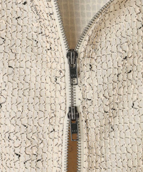 BAYFLOW（ベイフロー）の「[初夏まで着られる]メッシュパーカーブルゾン（ブルゾン・レディース・ブラック/オフホワイト・FREE）」の12枚目の写真