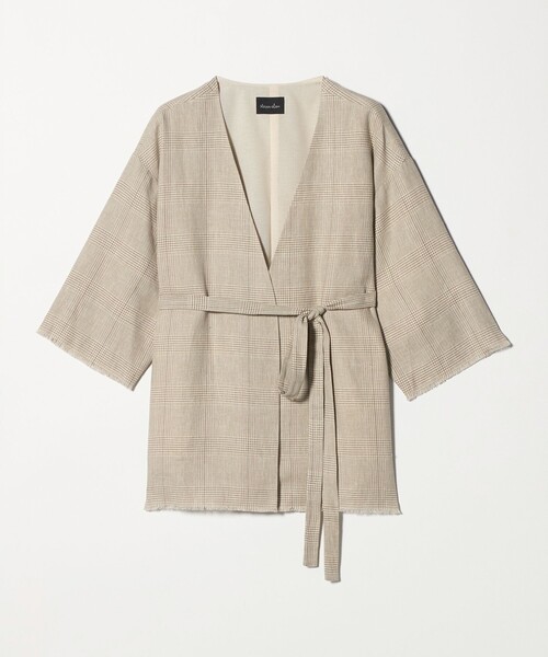 Steven Alan(スティーブンアラン)の「<Steven Alan>チェック カシュクール シャツジャケット(ノーカラージャケット・レディース・ベージュ・S/M)」の8枚目の写真