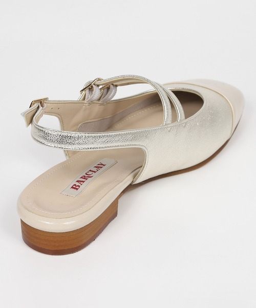 BARCLAY(バークレー)の「BARCLAY(バークレー)ダブルストラップバックバンドシューズ(パンプス・レディース・プラチナム/ブラック・22cm/22.5cm/23cm/23.5cm/24cm/24.5cm)」の5枚目の写真