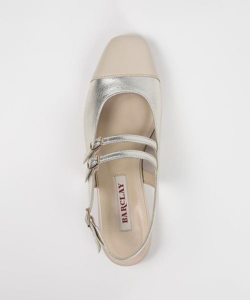 BARCLAY(バークレー)の「BARCLAY(バークレー)ダブルストラップバックバンドシューズ(パンプス・レディース・プラチナム/ブラック・22cm/22.5cm/23cm/23.5cm/24cm/24.5cm)」の6枚目の写真