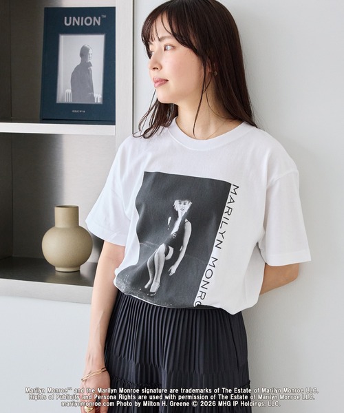 GOOD ROCK SPEED（グッドロックスピード）の「【GOOD ROCK SPEED】マリリン・モンロー｜Marilyn Monroe フォトT（Tシャツ/カットソー・レディース・ホワイト/オフホワイト・F）」の3枚目の写真