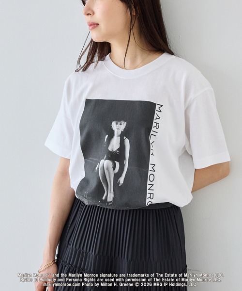GOOD ROCK SPEED（グッドロックスピード）の「【GOOD ROCK SPEED】マリリン・モンロー｜Marilyn Monroe フォトT（Tシャツ/カットソー・レディース・ホワイト/オフホワイト・F）」の4枚目の写真
