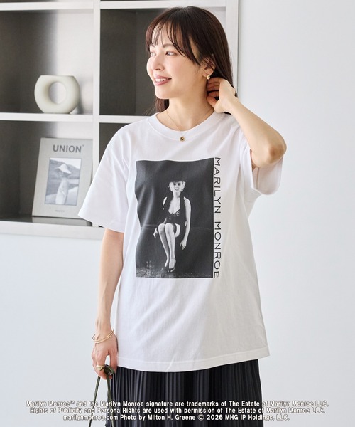 GOOD ROCK SPEED（グッドロックスピード）の「【GOOD ROCK SPEED】マリリン・モンロー｜Marilyn Monroe フォトT（Tシャツ/カットソー・レディース・ホワイト/オフホワイト・F）」の5枚目の写真