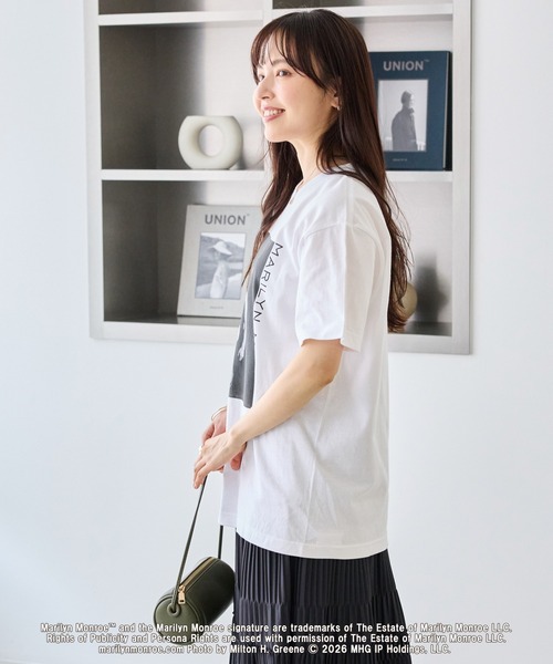 GOOD ROCK SPEED（グッドロックスピード）の「【GOOD ROCK SPEED】マリリン・モンロー｜Marilyn Monroe フォトT（Tシャツ/カットソー・レディース・ホワイト/オフホワイト・F）」の7枚目の写真