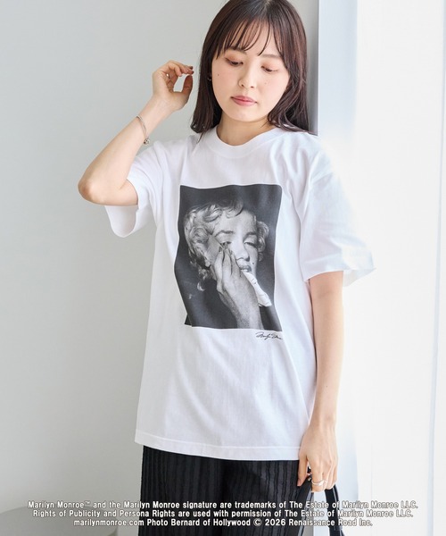 GOOD ROCK SPEED（グッドロックスピード）の「【GOOD ROCK SPEED】マリリン・モンロー｜Marilyn Monroe フォトT（Tシャツ/カットソー・レディース・ホワイト/オフホワイト・F）」の16枚目の写真