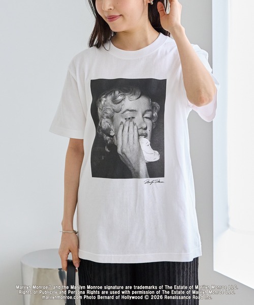 GOOD ROCK SPEED（グッドロックスピード）の「【GOOD ROCK SPEED】マリリン・モンロー｜Marilyn Monroe フォトT（Tシャツ/カットソー・レディース・ホワイト/オフホワイト・F）」の18枚目の写真