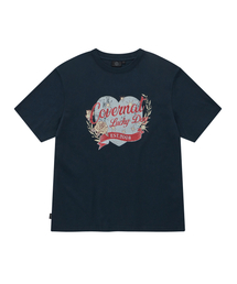 ウィメンズオーバーサイズヴィンテージグラフィックTシャツネイビー