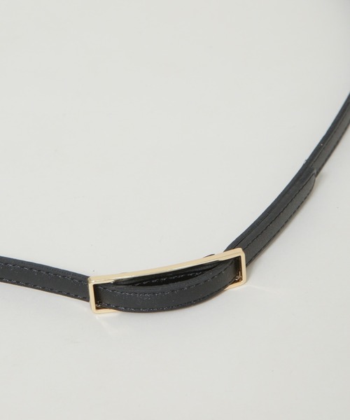 NANO universe（ナノユニバース）の「無段階調整 レクタングル型バックルベルト（ベルト・レディース・ブラック/ベージュ・F）」の6枚目の写真