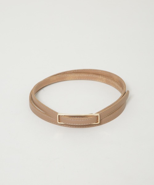 NANO universe（ナノユニバース）の「無段階調整 レクタングル型バックルベルト（ベルト・レディース・ブラック/ベージュ・F）」の8枚目の写真