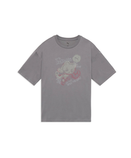 PUMA（プーマ）の「PUMA プーマ ユニセックス NEKO-san スケッチ グラフィック MX 半袖 Tシャツ（Tシャツ/カットソー・メンズ・グレー系その他/ダークグレー・X-LARGE/LARGE/SMALL/MEDIUM/XX-LARGE）」の6枚目の写真